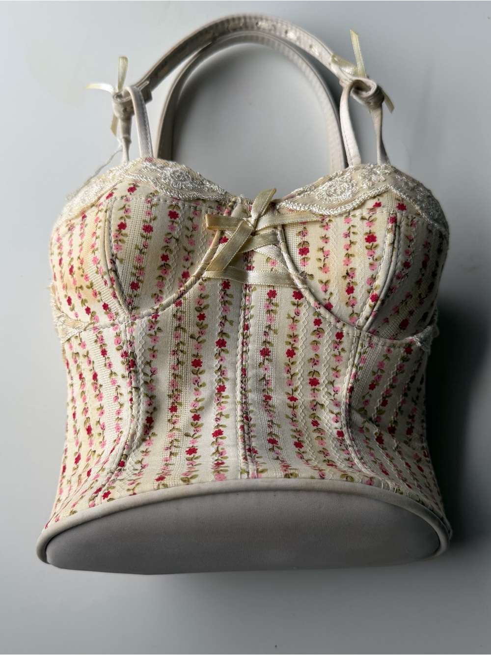 Sonoma Ivory and Pink Floral Bustier Bandeau